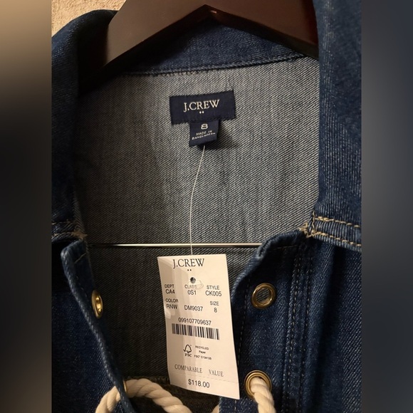 J Crew Factory Lace-up Denim  Mini Dress - Picture 6 of 7